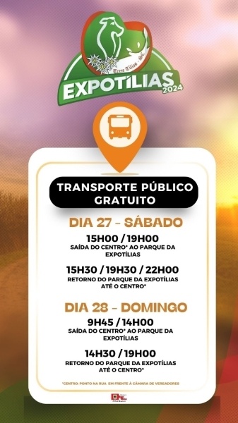 Prefeitura de Treze Tílias vai disponibilizar transporte gratuito para Expotílias 2024