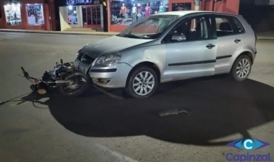 Motorista tem CNH apreendida após acidente no centro de Capinzal
