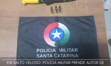 Homem é preso por porte ilegal de munição e ameaça em Salto Veloso