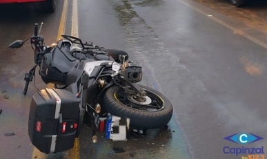 Motociclista fica ferido em colisão entre moto e carro na SC-355 em Videira
