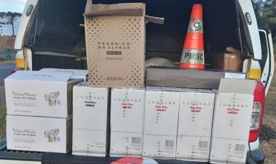 PM Rodoviária apreende quase 100 garrafas de bebidas argentinas na SC-350