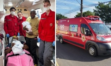 Gêmeos nascem dentro de ambulância em Santa Catarina