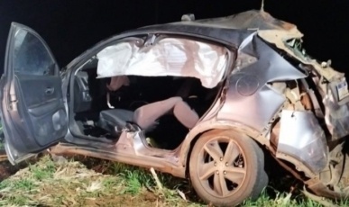 Motorista fica ferido após capotamento na BR-470 em Campos Novos
