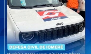 Iomerê recebe viatura 4x4 da Defesa Civil e amplia rede de monitoramento climático