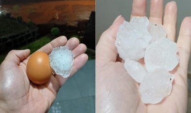 Temporal com granizo provoca danos e mobiliza bombeiros na região