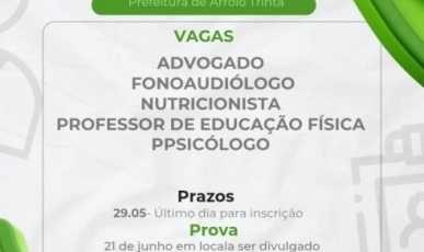 Arroio Trinta abre processo seletivo para preenchimento de vagas