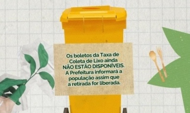 Boletos da Taxa de Coleta de Lixo ainda não estão disponíveis em Ibicaré