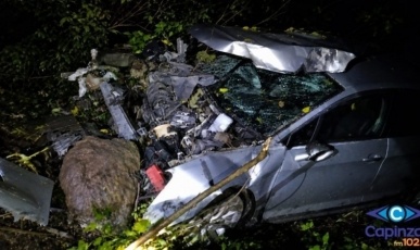 Veículo sai da pista e cai em ribanceira em Jaborá