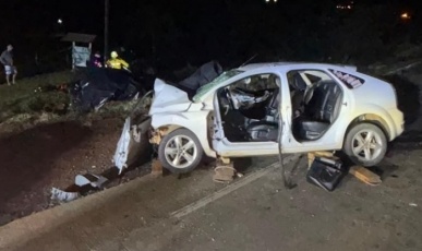 Colisão violenta na “Curva da Morte” da BR-163 deixa um morto e duas mulheres feridas no Oeste