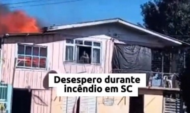 Vídeo mostra desespero durante incêndio em SC